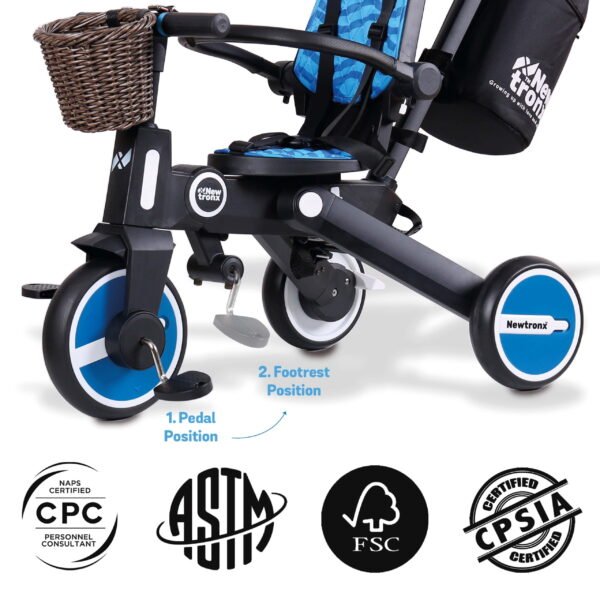 REVISION Waves color position-min Newtronx Adventure Pro foldable toddler tricycle, Waves edition, view 5