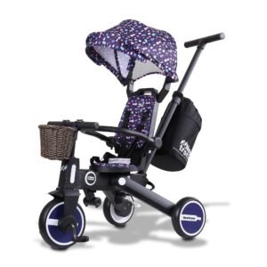 Newtronx Adventure Pro foldable toddler tricycle, Sunny Grape edition