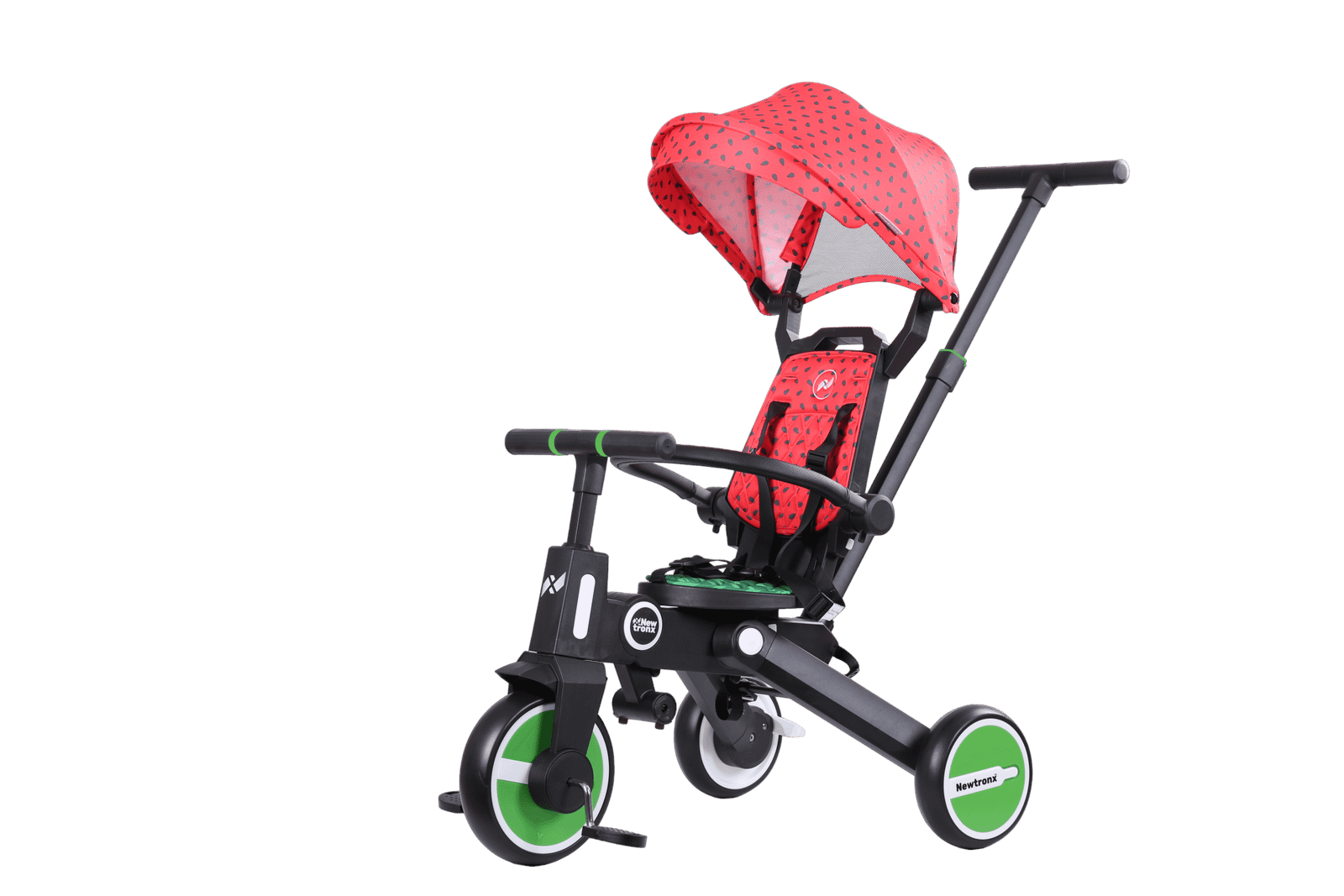 Newtronx Adventure Pro foldable toddler tricycle, Watermelon edition